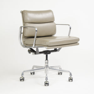 SOLD Herman Miller Eames Soft Pad Aluminum Group Chair Dark Tan Leather 2007