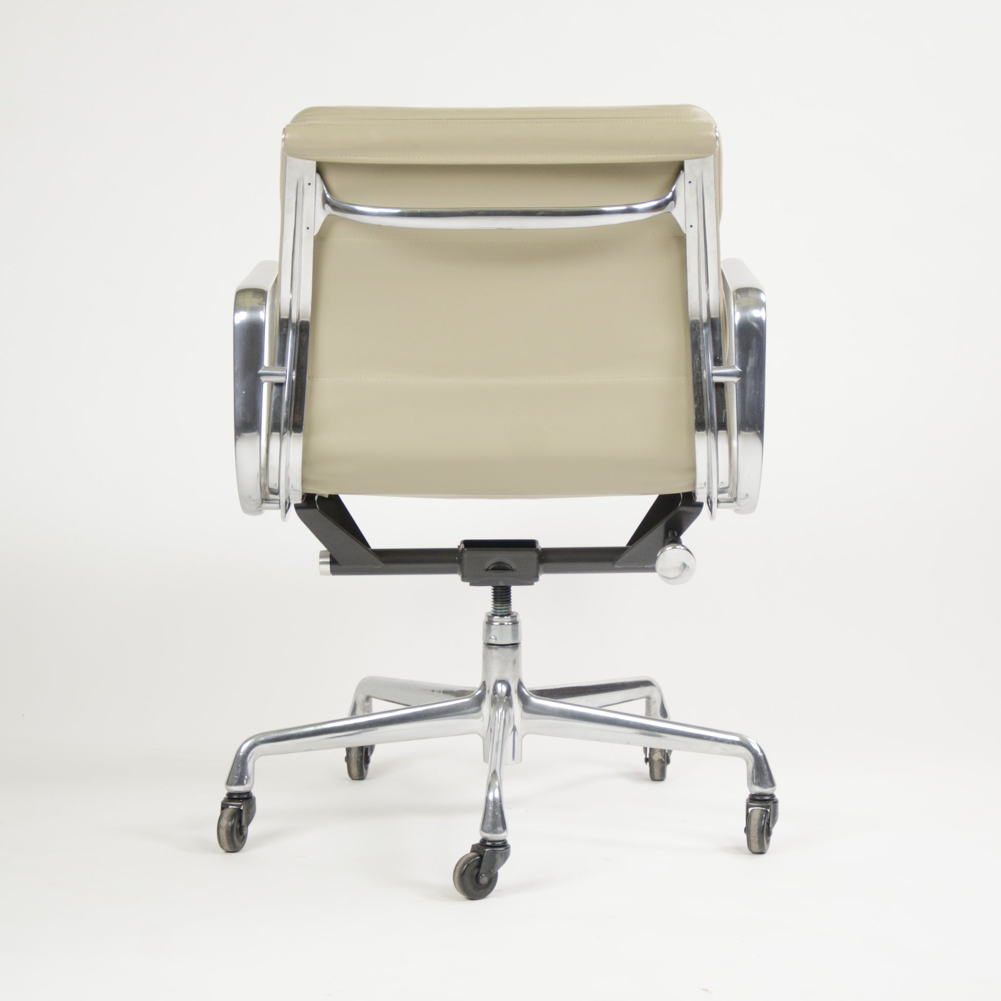 SOLD Herman Miller Eames Soft Pad Aluminum Group Chair Tan Leather 2000's 2x Available