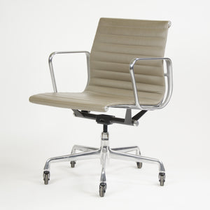 SOLD Eames Herman Miller Aluminum Group Executive Chairs Tan Leather 2000's 2x Avail