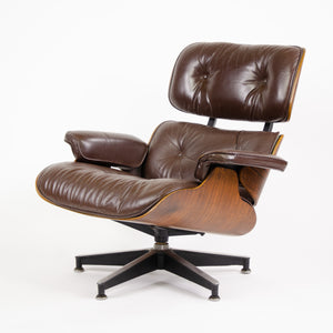 SOLD 1970's Herman Miller Eames Lounge Chair & Ottoman Rosewood 670 671 Brown Leather