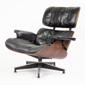 SOLD 1960's Herman Miller Eames Lounge Chair & Ottoman Rosewood 670 671 Black Leather