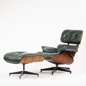 SOLD 1960's Herman Miller Eames Lounge Chair & Ottoman Rosewood 670 671 Green Leather