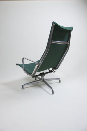 SOLD Eames Herman Miller Green Aluminum Group Lounge Chair and Ottoman