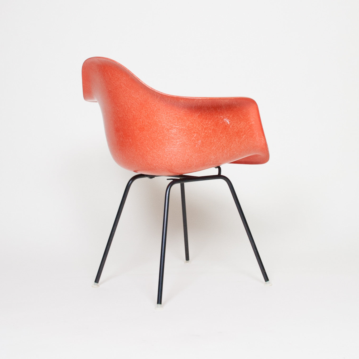 SOLD Eames 1950's Herman Miller Red / Orange Fiberglass Shell Chair Arm Shell Mint