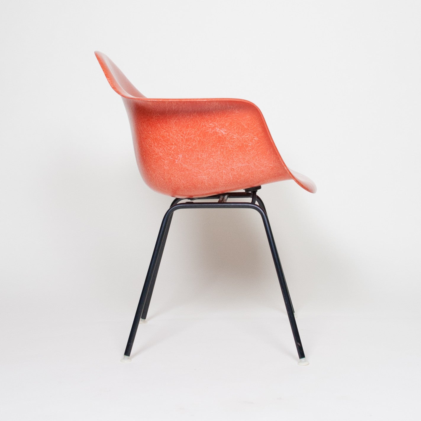 SOLD Eames 1950's Herman Miller Red / Orange Fiberglass Shell Chair Arm Shell Mint