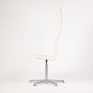 Fritz Hansen Arne Jacobsen Tall Oxford Chair White Leather 2007 4x Available