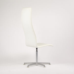 Fritz Hansen Arne Jacobsen Tall Oxford Chair White Leather 2007 4x Available