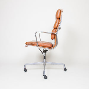 SOLD Eames Herman Miller High Back Soft Pad Aluminum Group Chair Cognac Leather