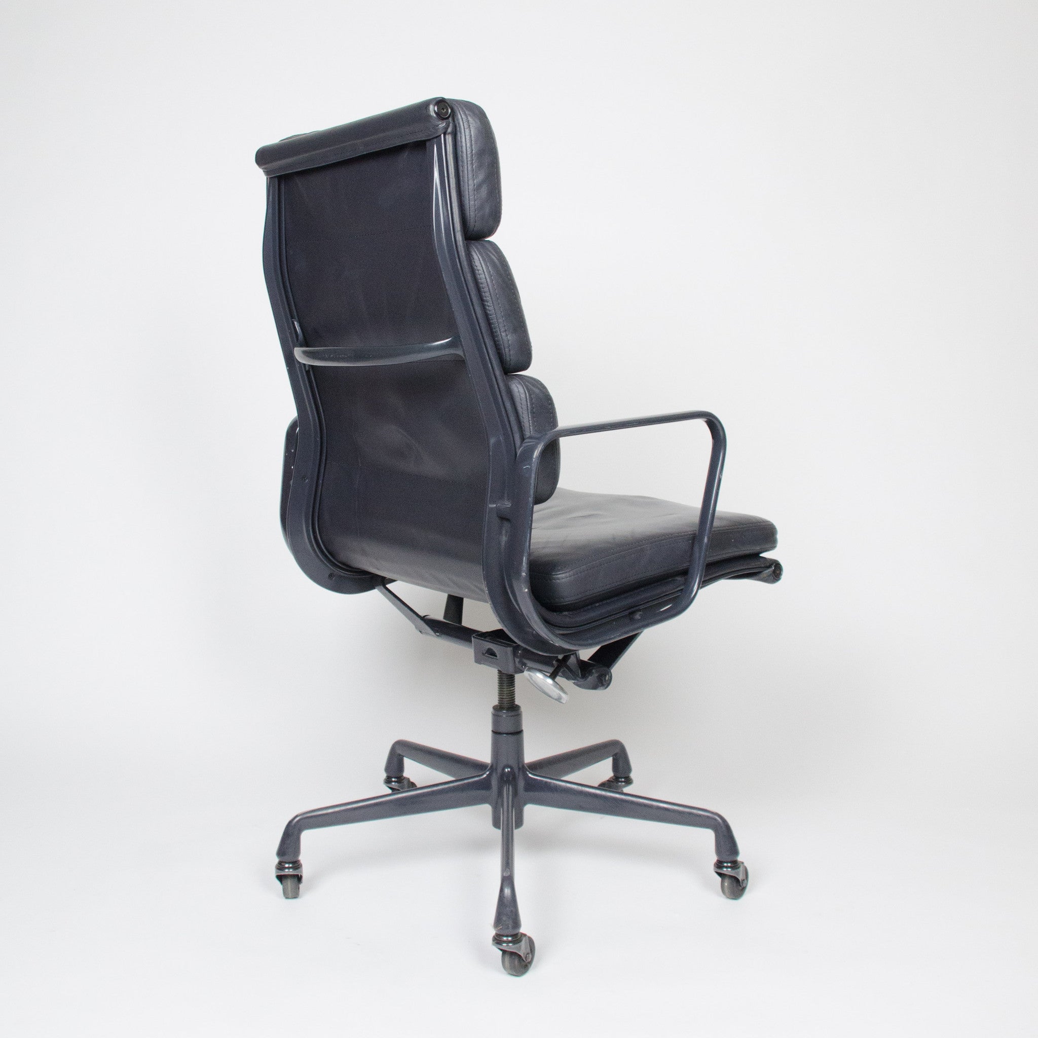 SOLD Dark Gray Eames Herman Miller Soft Pad High Back Aluminum Group Chair