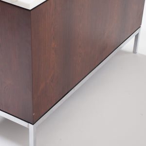 SOLD Florence Knoll Vintage Rosewood and Marble Credenza Cabinet Sideboard