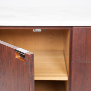 SOLD Florence Knoll Vintage Rosewood and Marble Credenza Cabinet Sideboard