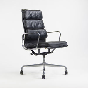 SOLD 1970's Herman Miller Eames Vintage Black High Back Soft Pad Aluminum Group Chair