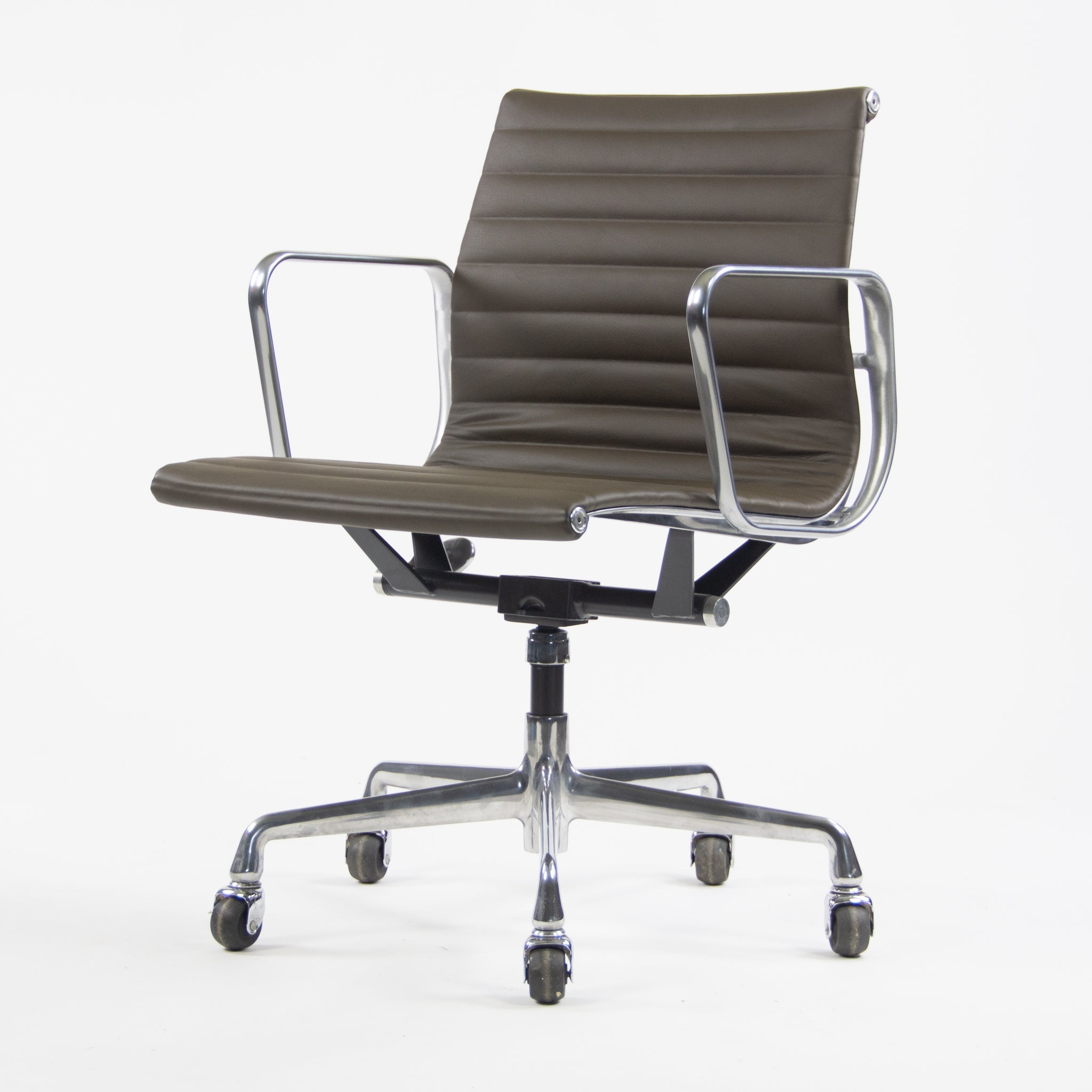 SOLD Herman Miller Eames New Old Stock Low Aluminum Group Management Desk Chair Brown