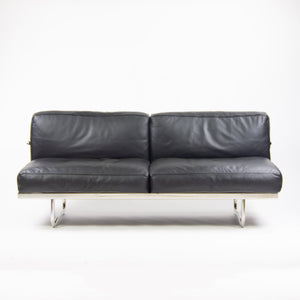 SOLD 2010's Cassina Italy Le Corbusier LC5 Two-Seater Sofa Daybed Black Leather