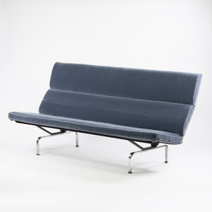 SOLD 1950's Original Eames Herman Miller Sofa Compact with Blue Mohair Upholstery