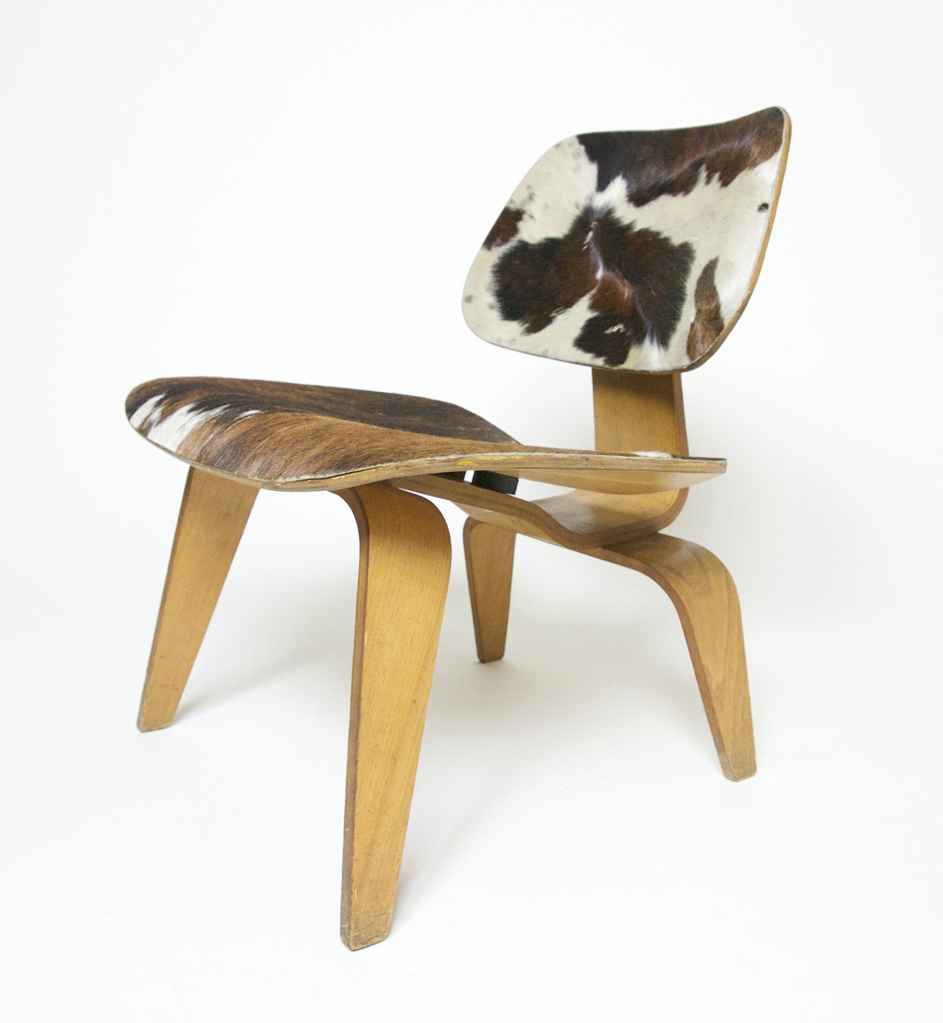 SOLD Rare Eames Evans Herman Miller 1940's LCW Slunk Skin