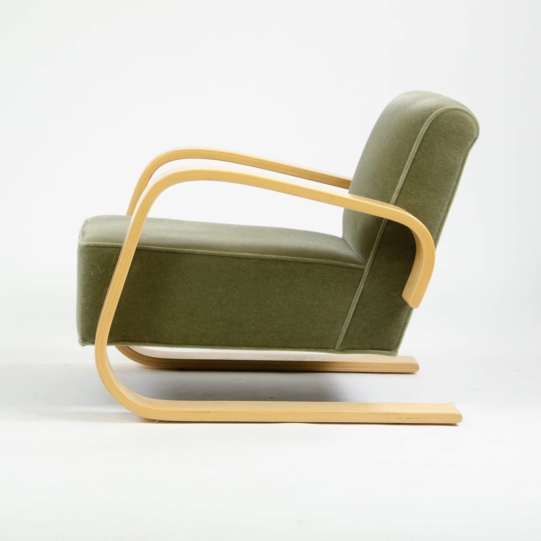 SOLD Mid 2000's Modernica Artek Alvar Aalto 400 Tank C Chair Fabric Upholstery