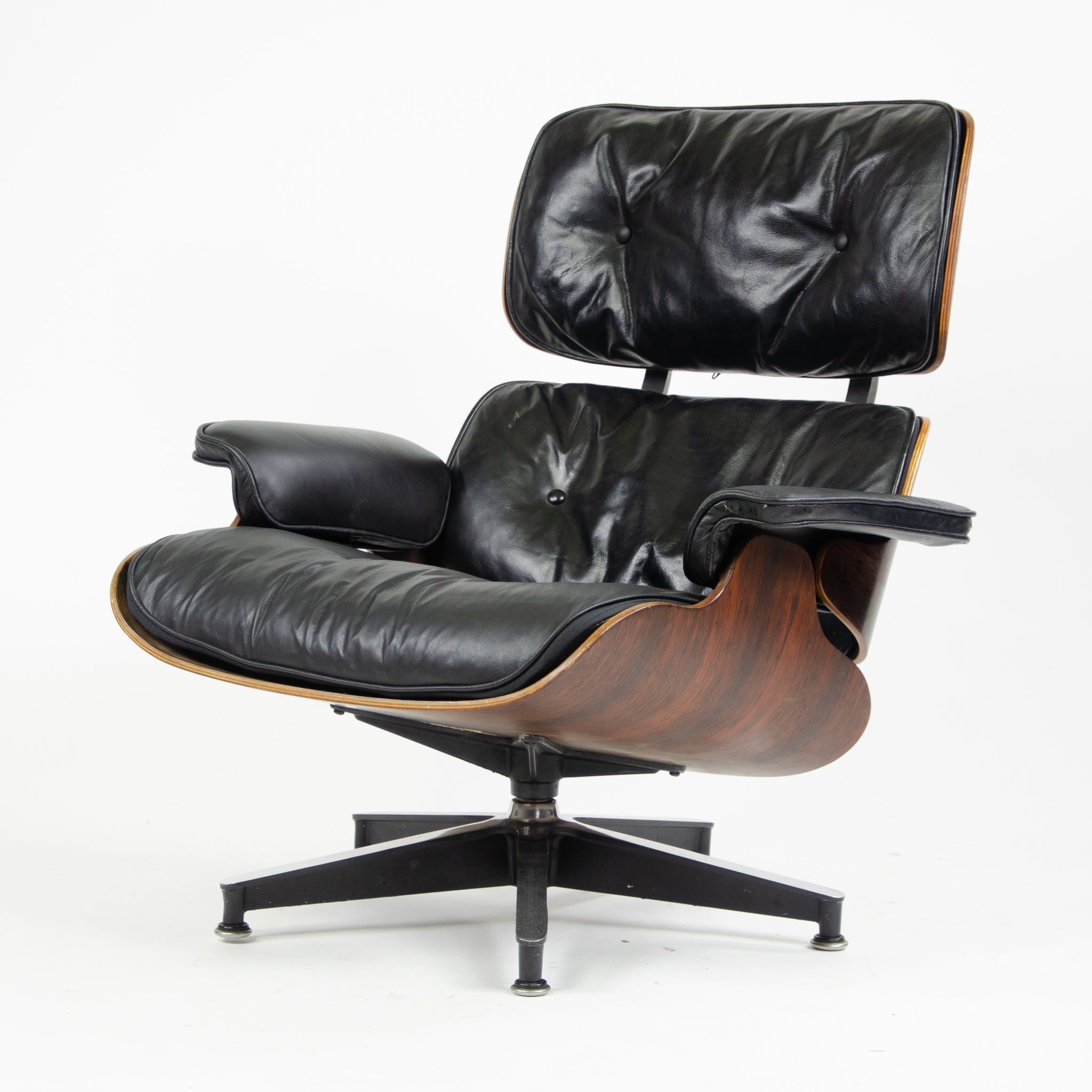 SOLD 1960's Herman Miller Eames Lounge Chair & Ottoman Rosewood 670 671 Black Leather