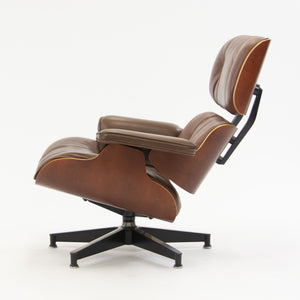 SOLD 1990's Herman Miller Eames Lounge Chair & Ottoman Cherry 670 671 Brown Leather