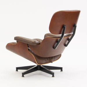 SOLD 1990's Herman Miller Eames Lounge Chair & Ottoman Cherry 670 671 Brown Leather