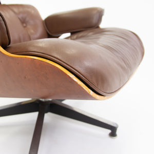 SOLD 1990's Herman Miller Eames Lounge Chair & Ottoman Cherry 670 671 Brown Leather