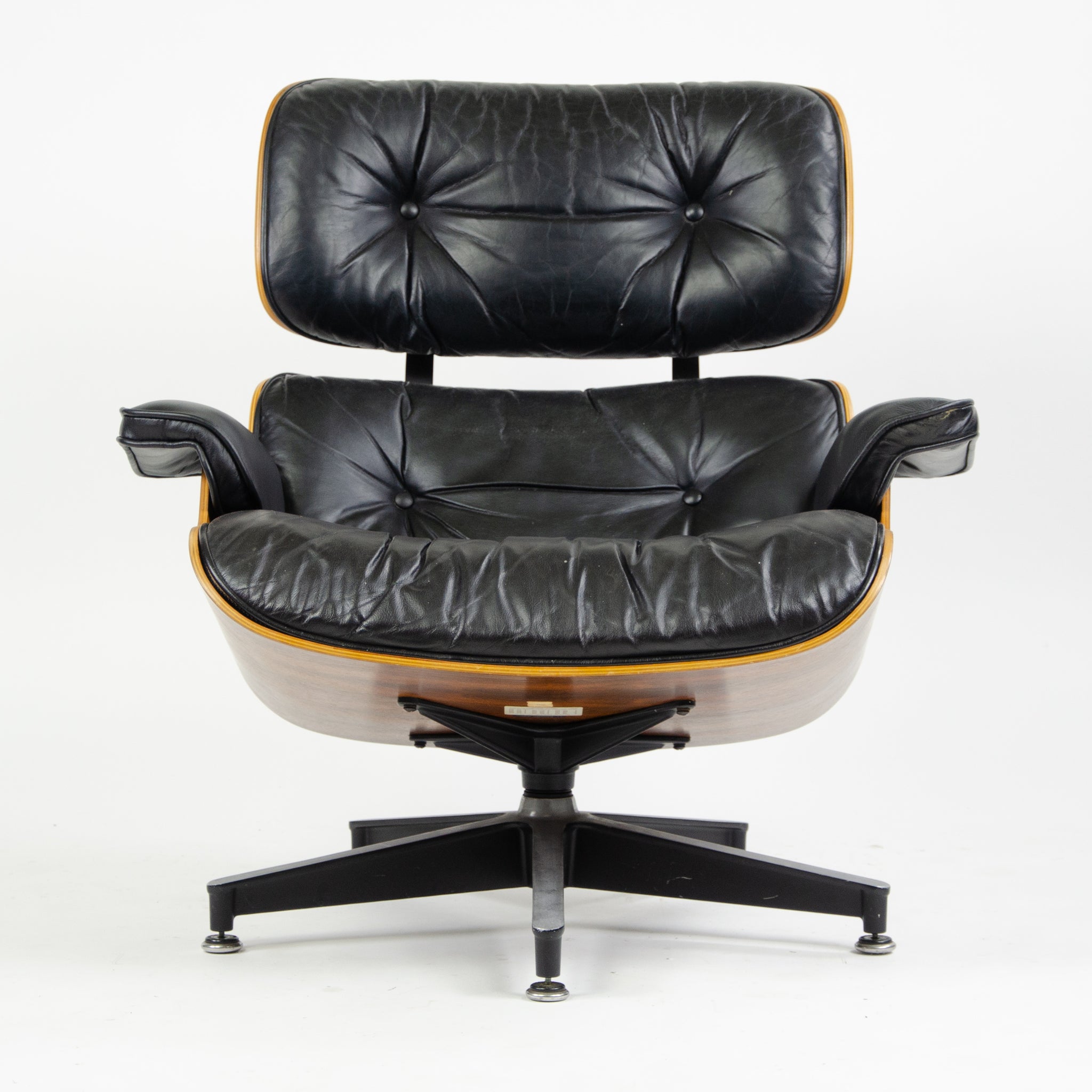 SOLD 1970's Herman Miller Eames Lounge Chair & Ottoman Rosewood 670 671 Black Leather