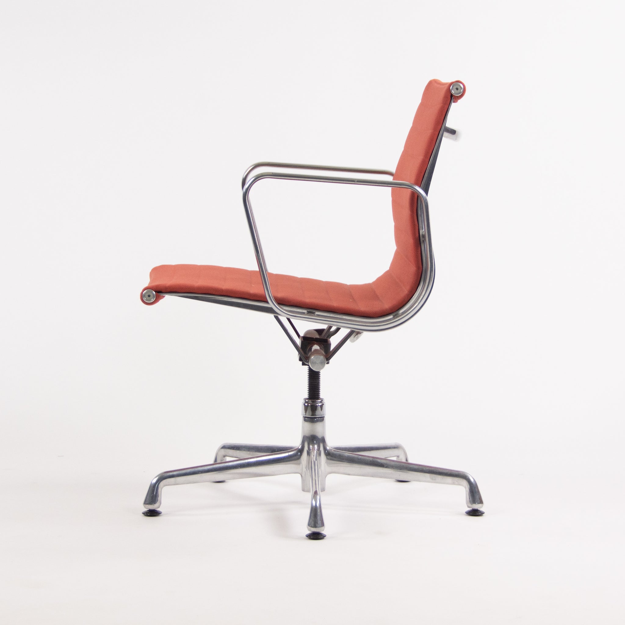 SOLD Herman Miller Eames 2006 Aluminum Group Management Desk Chair Red Orange Fabric