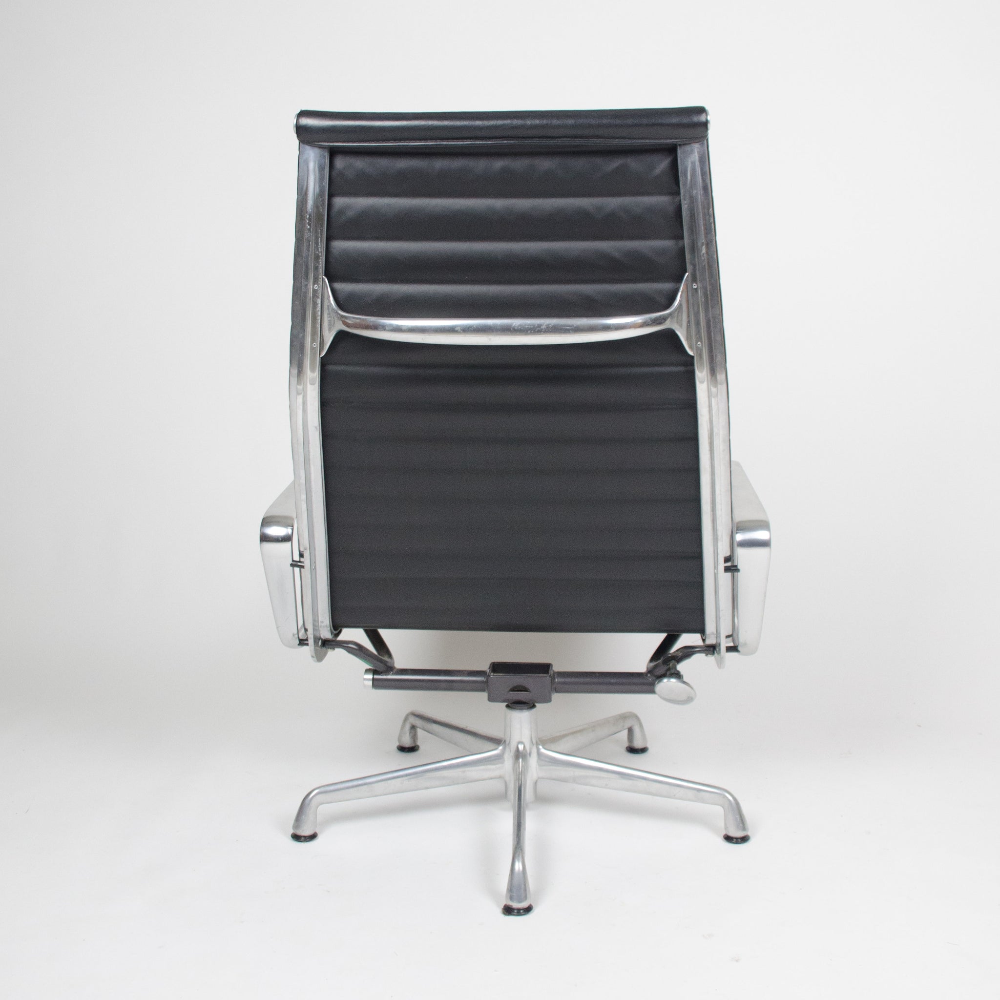 SOLD Eames Herman Miller High Back Aluminum Group Lounge Chair Black Leather