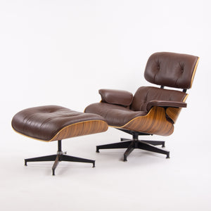 SOLD Eames Herman Miller 2010's Lounge Chair & Ottoman Palisander Brown Leather