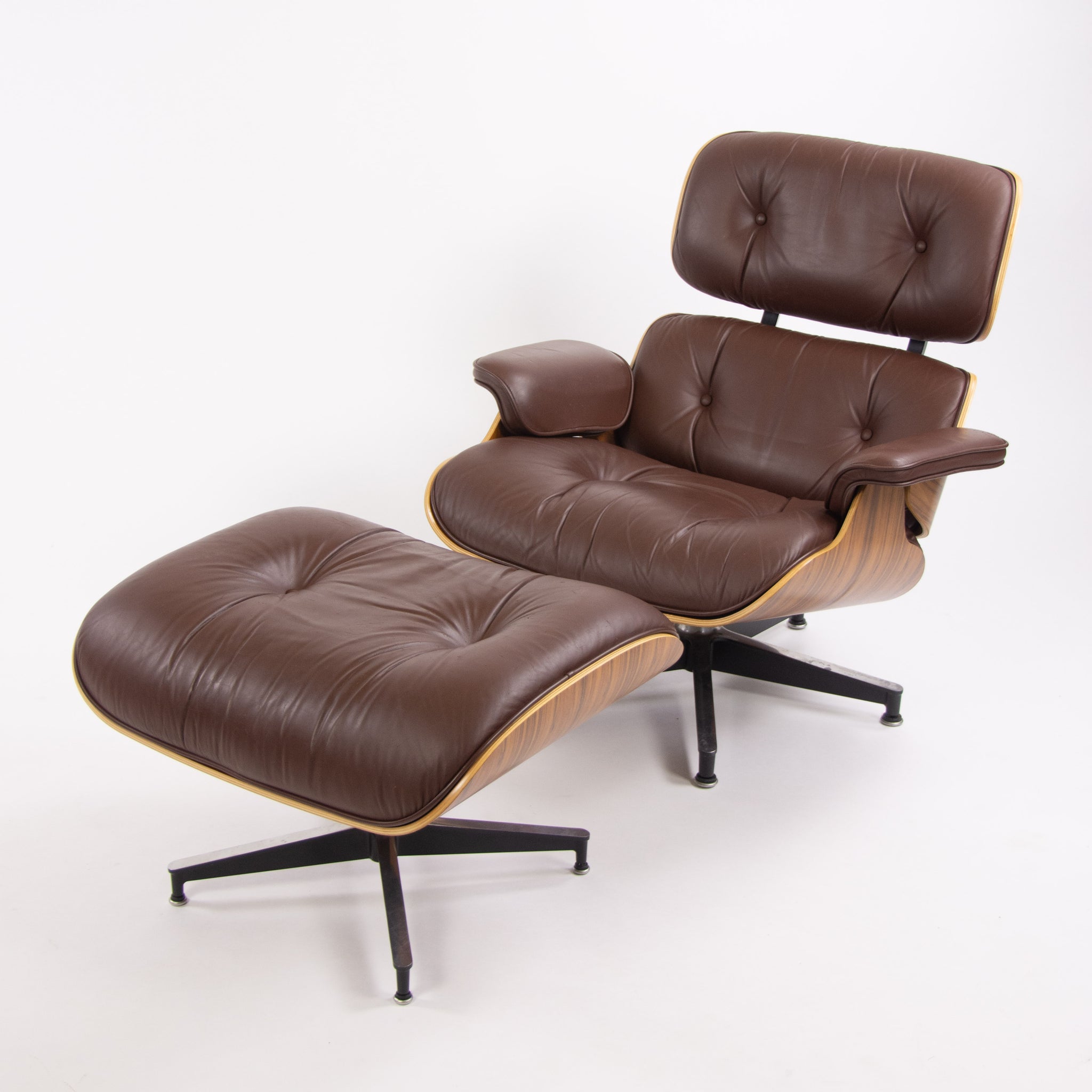 SOLD Eames Herman Miller 2010's Lounge Chair & Ottoman Palisander Brown Leather