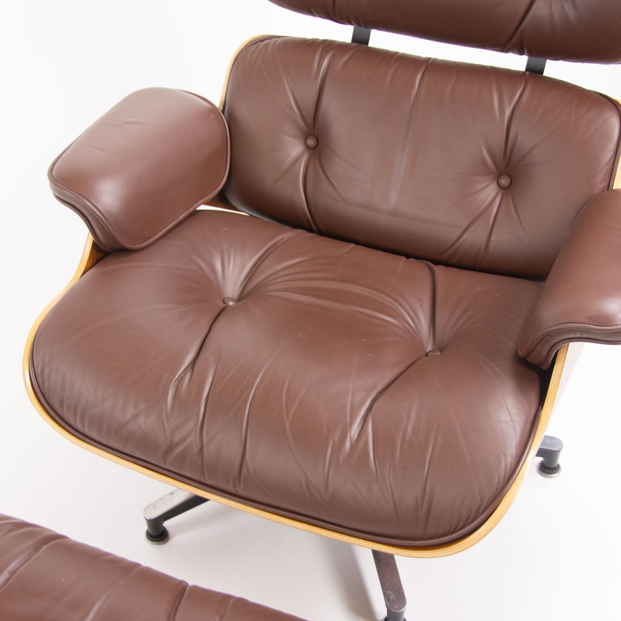 SOLD Eames Herman Miller 2010's Lounge Chair & Ottoman Palisander Brown Leather