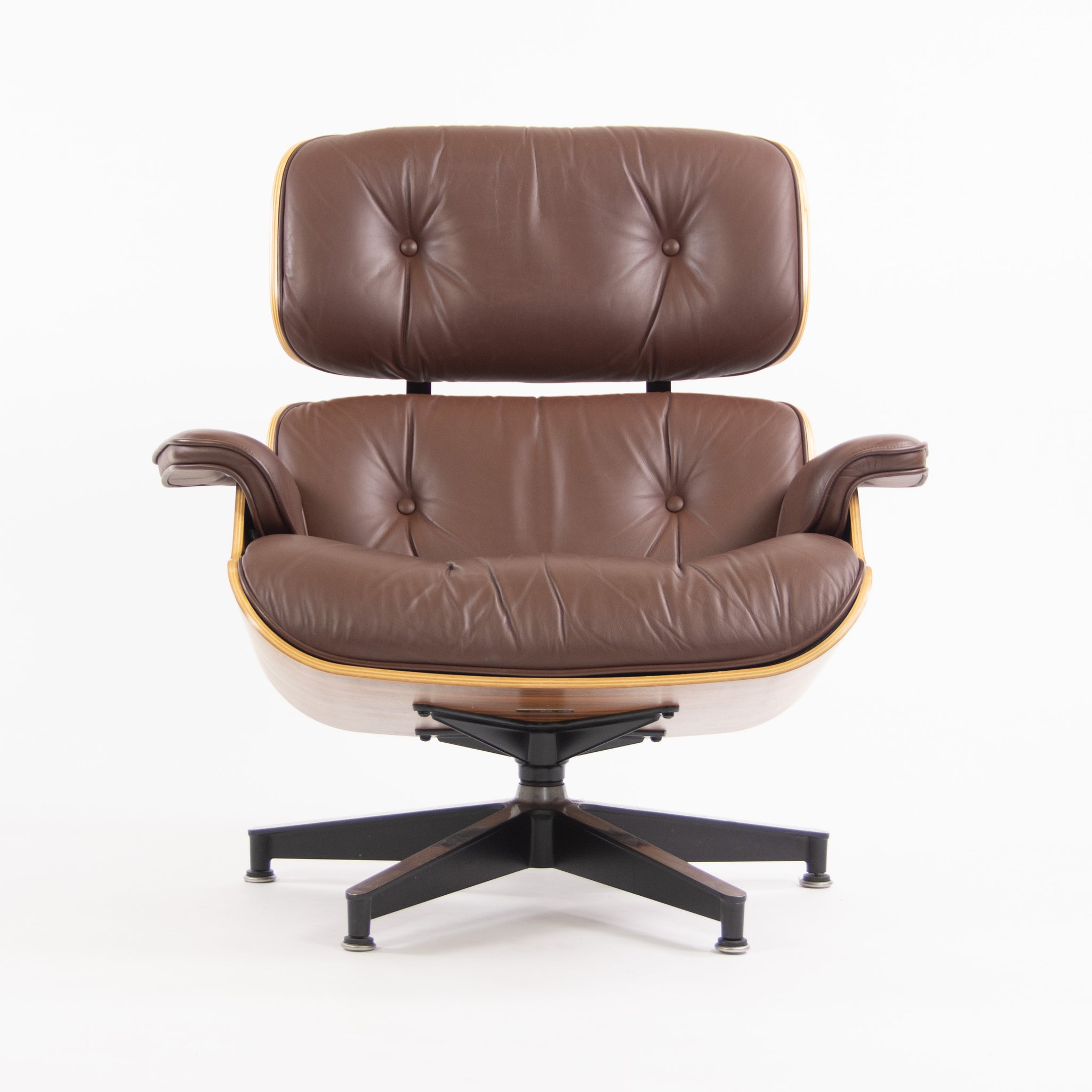 SOLD Eames Herman Miller 2010's Lounge Chair & Ottoman Palisander Brown Leather