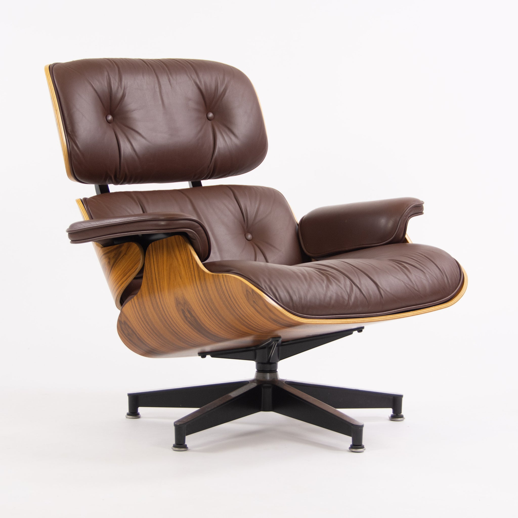 SOLD Eames Herman Miller 2010's Lounge Chair & Ottoman Palisander Brown Leather