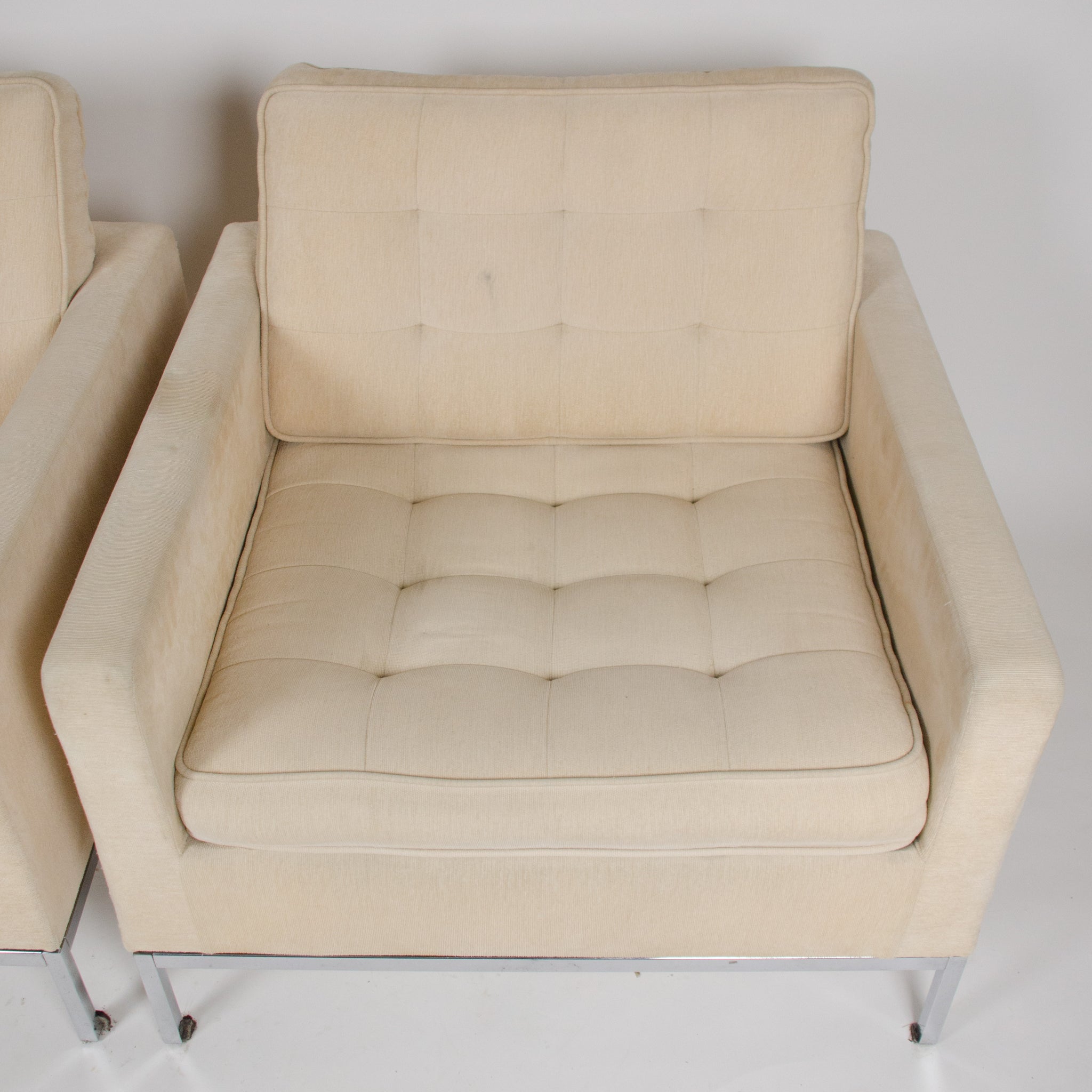 SOLD Matrix International Florence Knoll Lounge Chairs, Fabric, Made In Italy