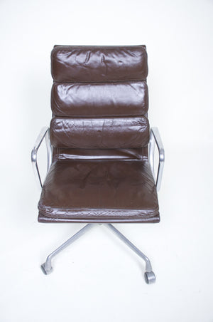 SOLD Eames Herman Miller 1970's Soft Pad Aluminum Group Executive Chair Brown