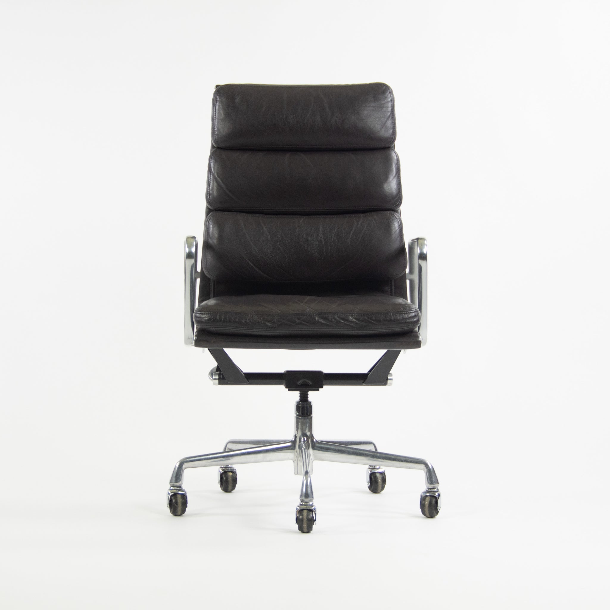 SOLD 1996 Vintage Black Eames Herman Miller High Back Soft Pad Aluminum Group Chair