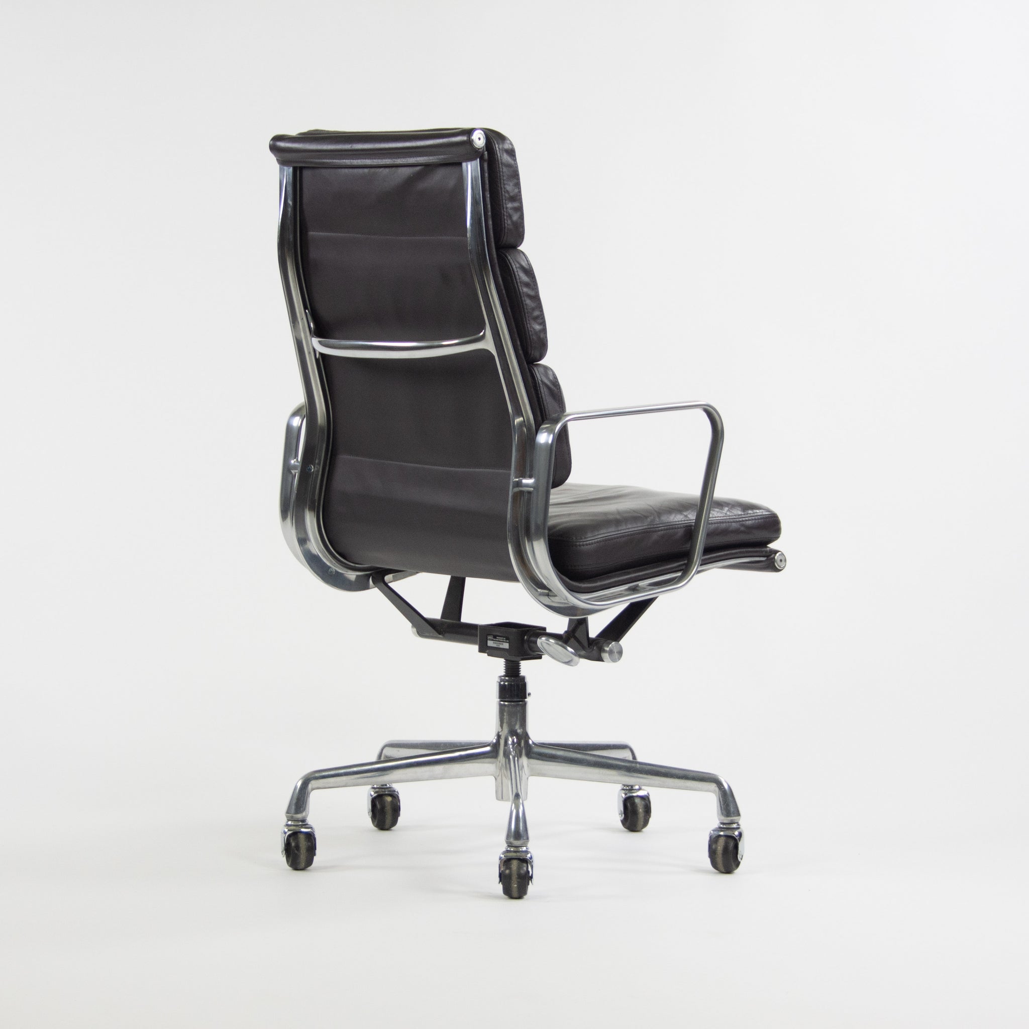 SOLD 1996 Vintage Black Eames Herman Miller High Back Soft Pad Aluminum Group Chair