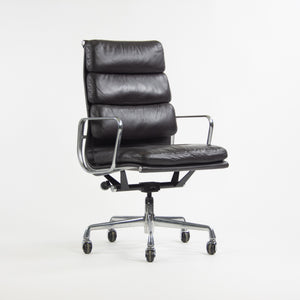 SOLD 1996 Vintage Black Eames Herman Miller High Back Soft Pad Aluminum Group Chair