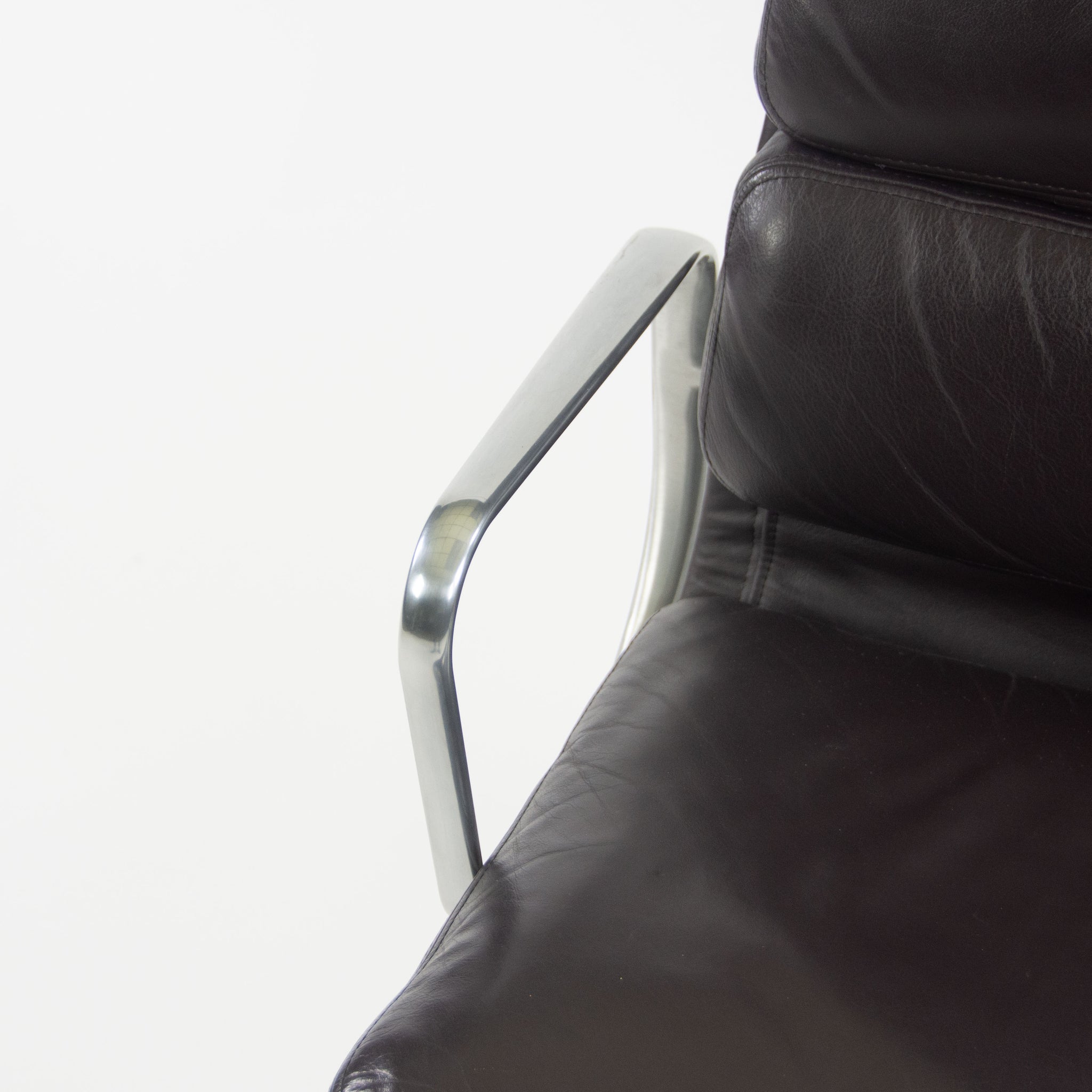 SOLD 1996 Vintage Black Eames Herman Miller High Back Soft Pad Aluminum Group Chair