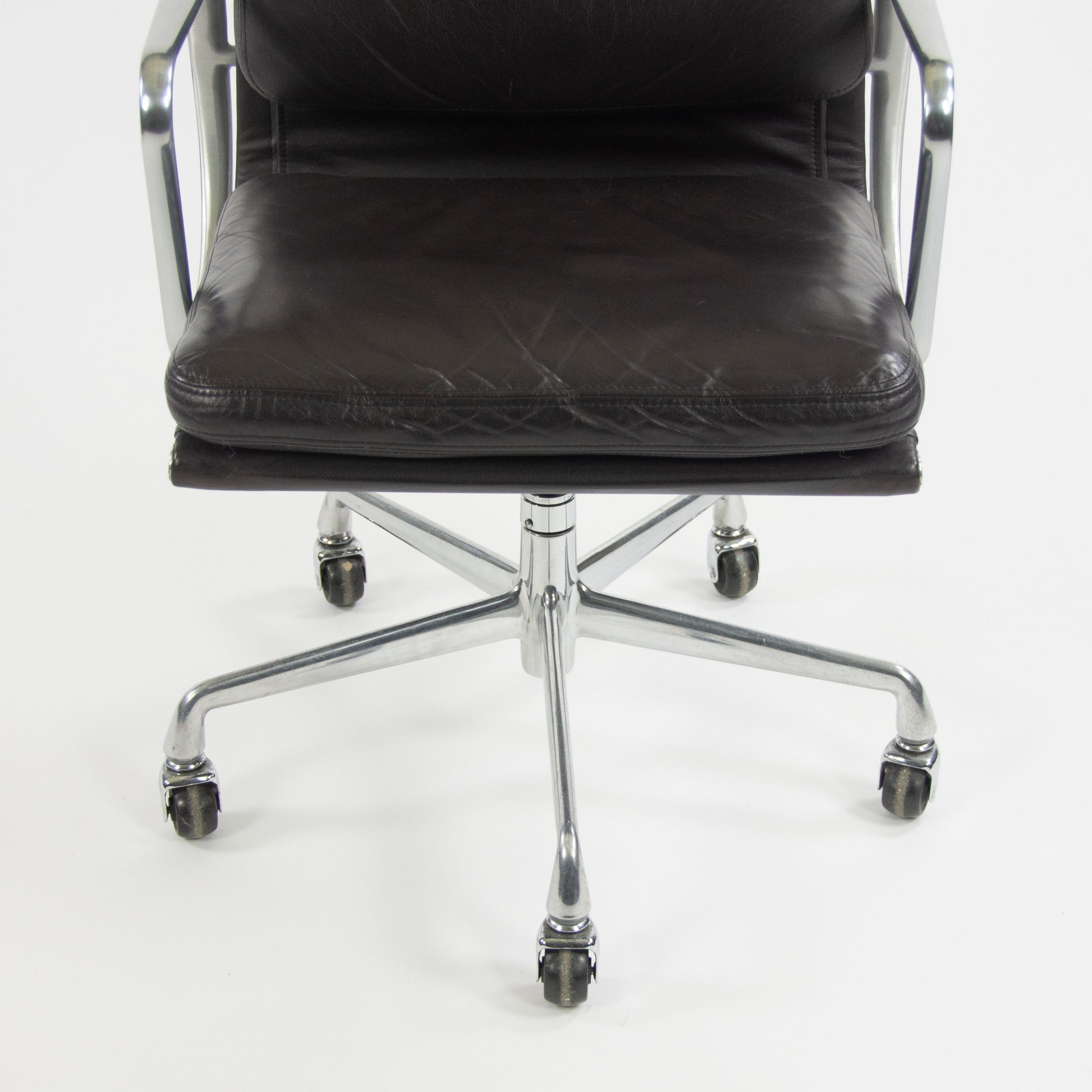 SOLD 1996 Vintage Black Eames Herman Miller High Back Soft Pad Aluminum Group Chair