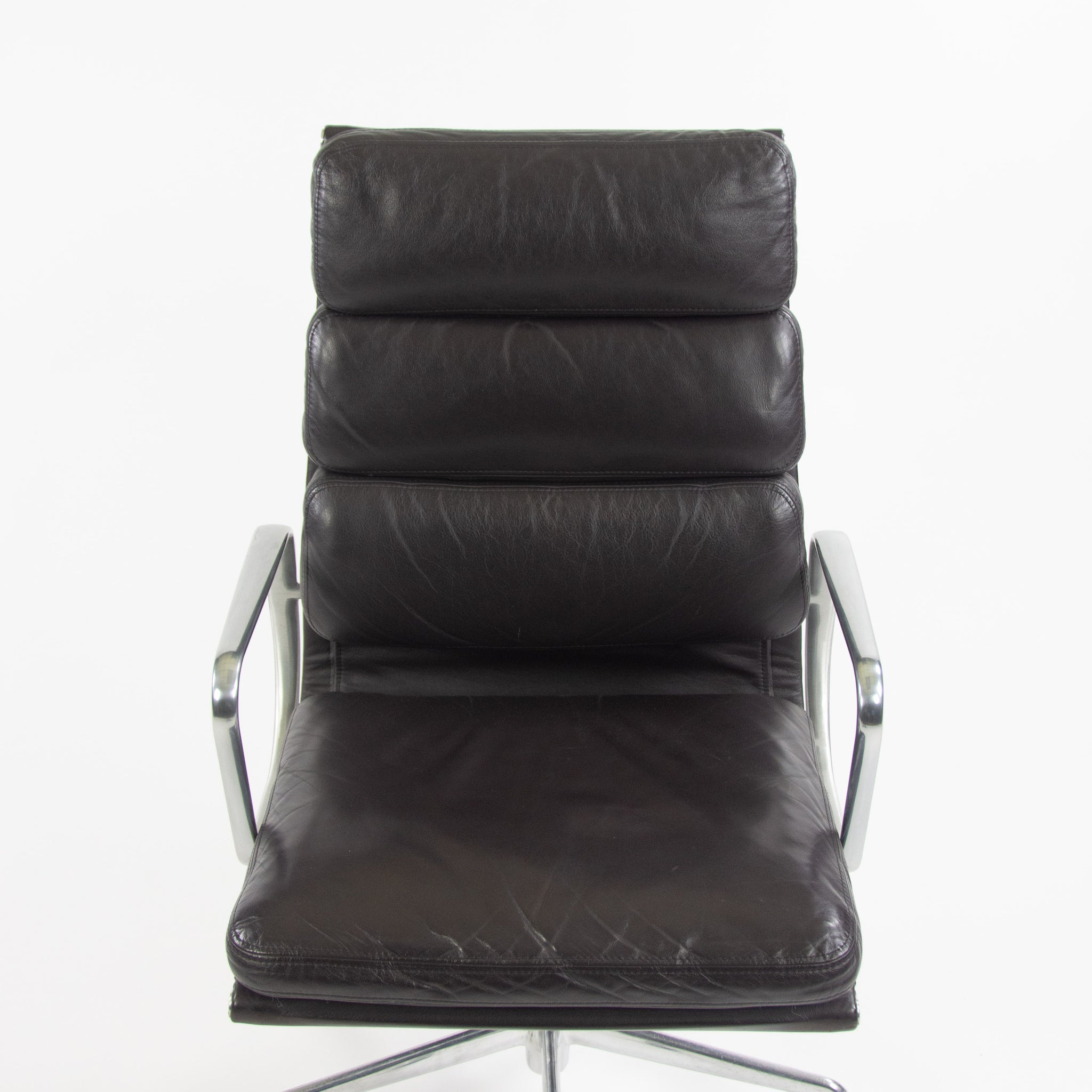 SOLD 1996 Vintage Black Eames Herman Miller High Back Soft Pad Aluminum Group Chair