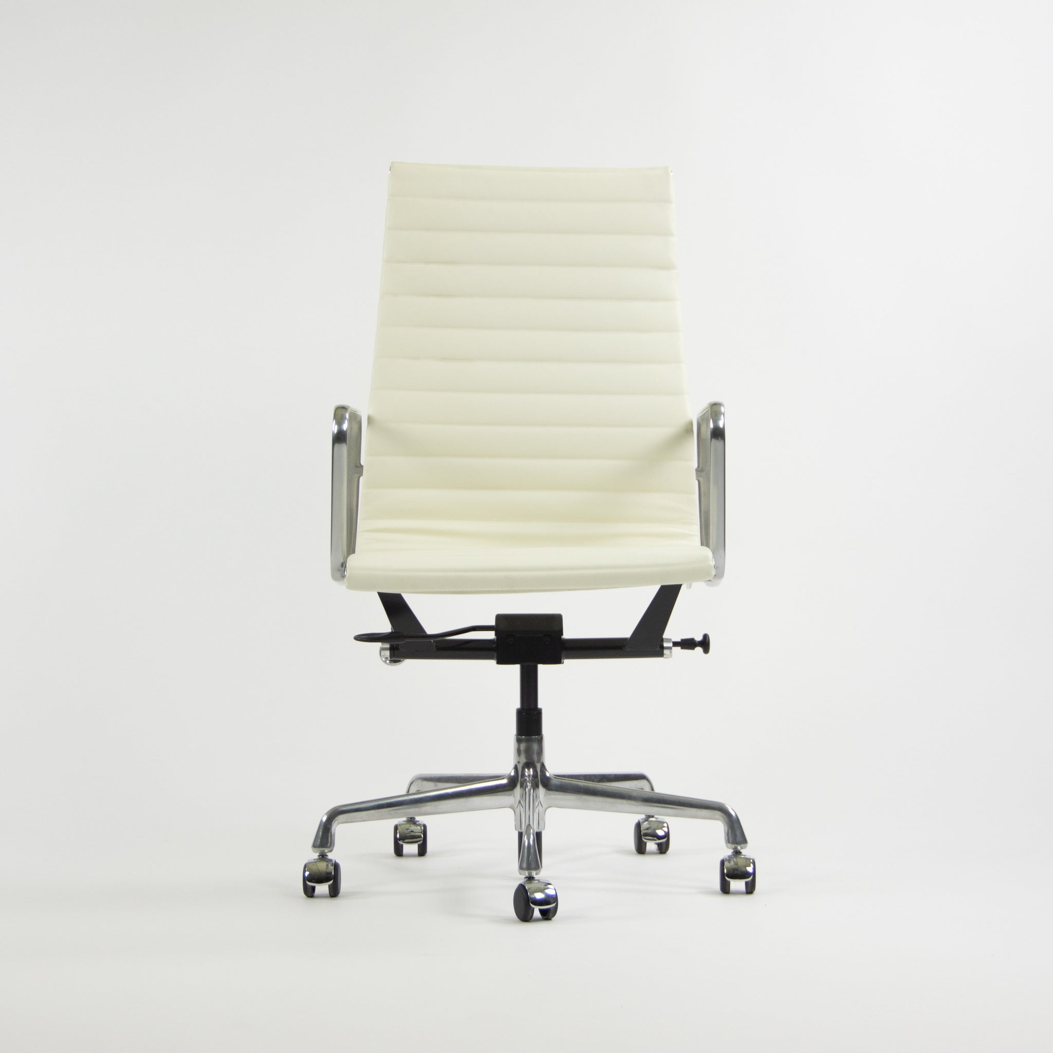 SOLD Herman Miller Eames 2010's Leather High Executive Aluminum Group Desk Chair White