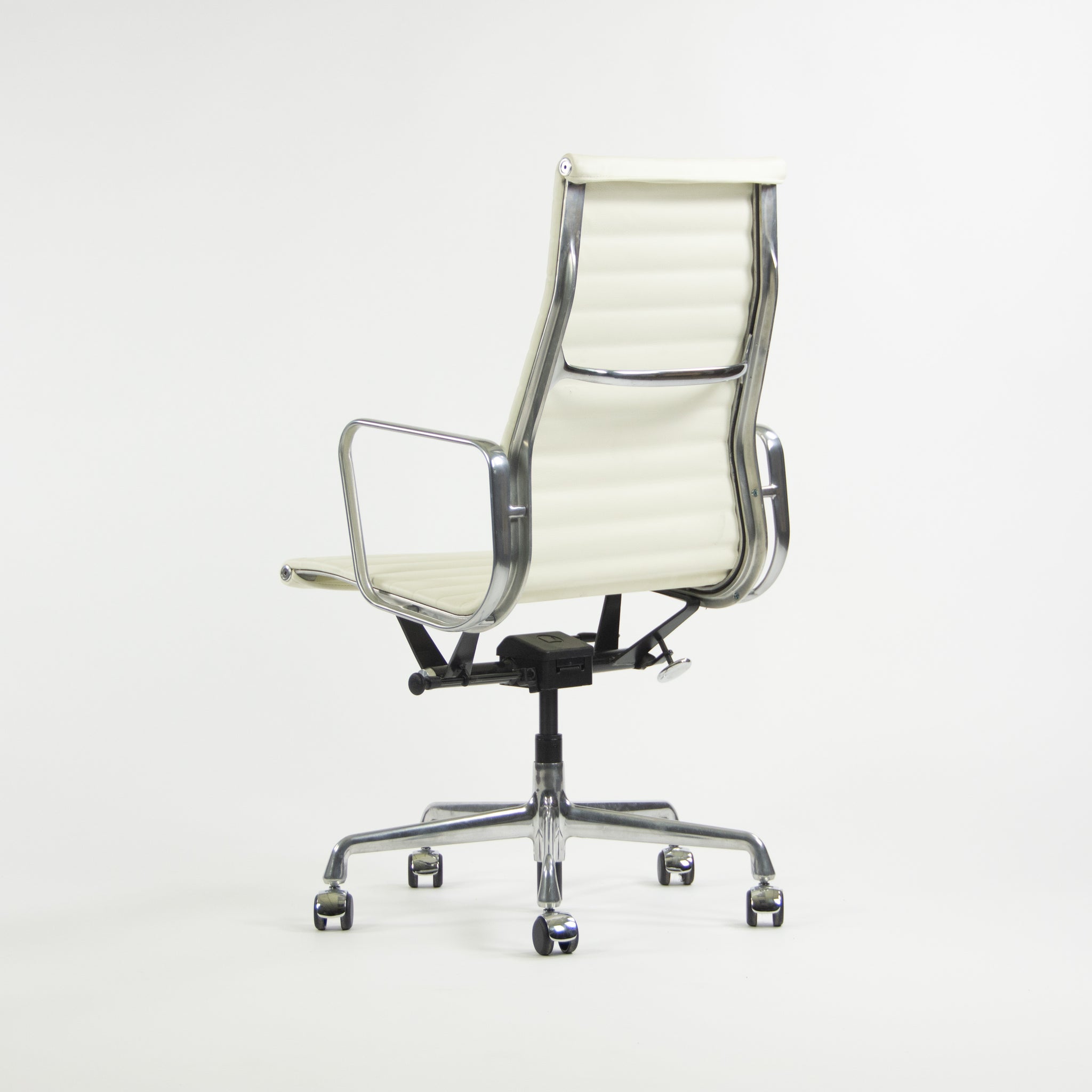 SOLD Herman Miller Eames 2010's Leather High Executive Aluminum Group Desk Chair White