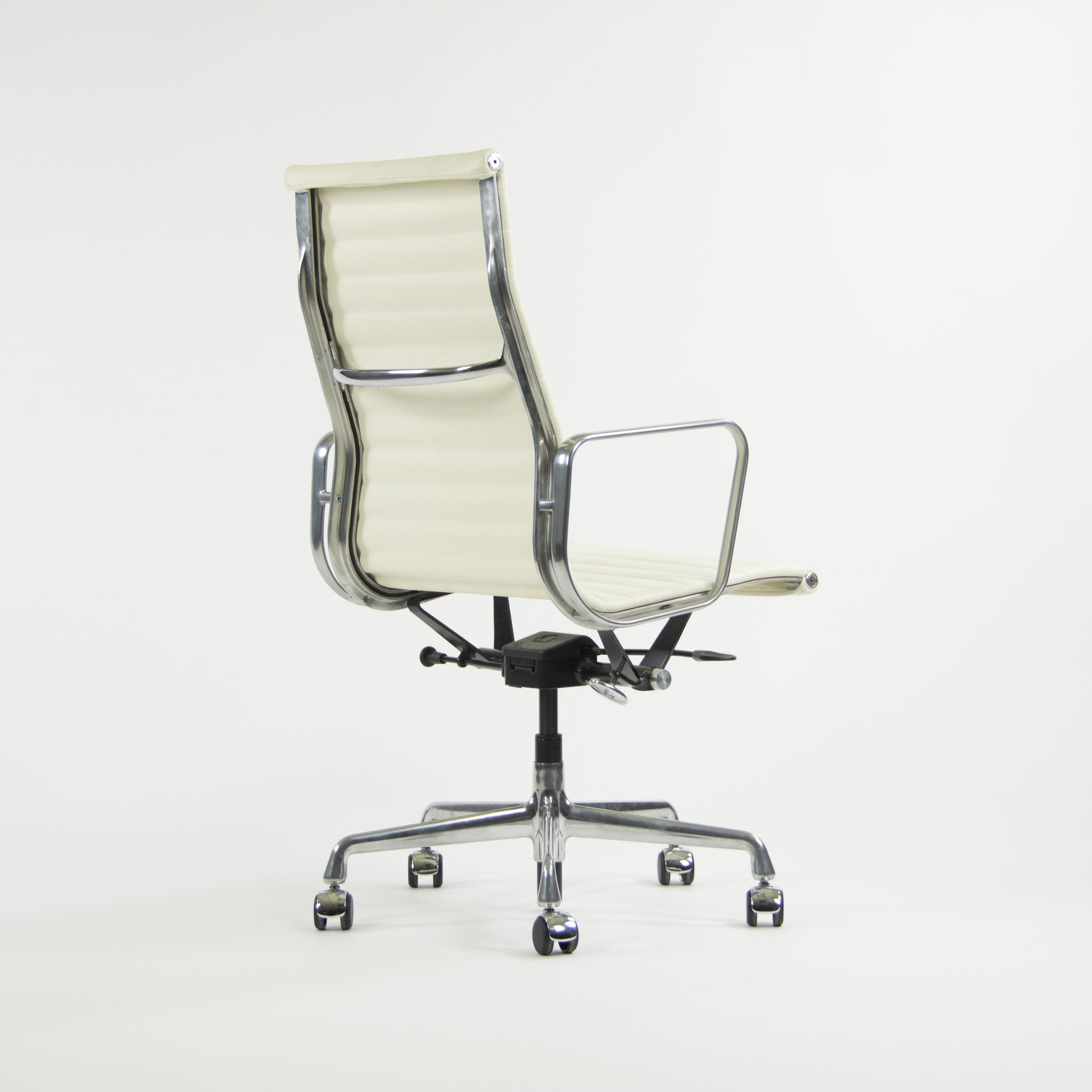 SOLD Herman Miller Eames 2010's Leather High Executive Aluminum Group Desk Chair White