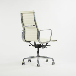 SOLD Herman Miller Eames 2010's Leather High Executive Aluminum Group Desk Chair White