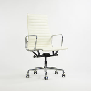 SOLD Herman Miller Eames 2010's Leather High Executive Aluminum Group Desk Chair White