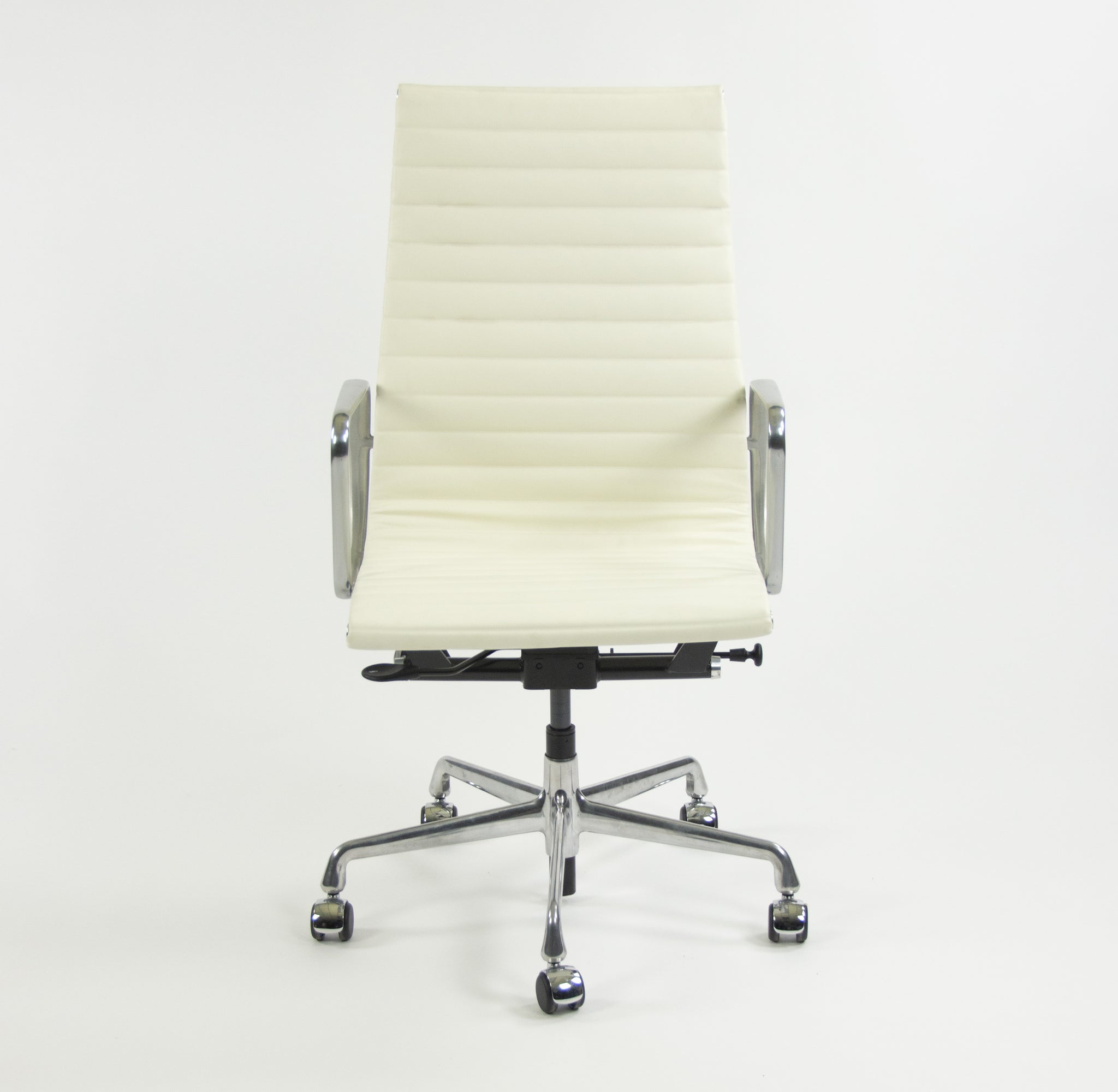 SOLD Herman Miller Eames 2010's Leather High Executive Aluminum Group Desk Chair White