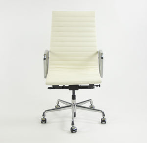 SOLD Herman Miller Eames 2010's Leather High Executive Aluminum Group Desk Chair White