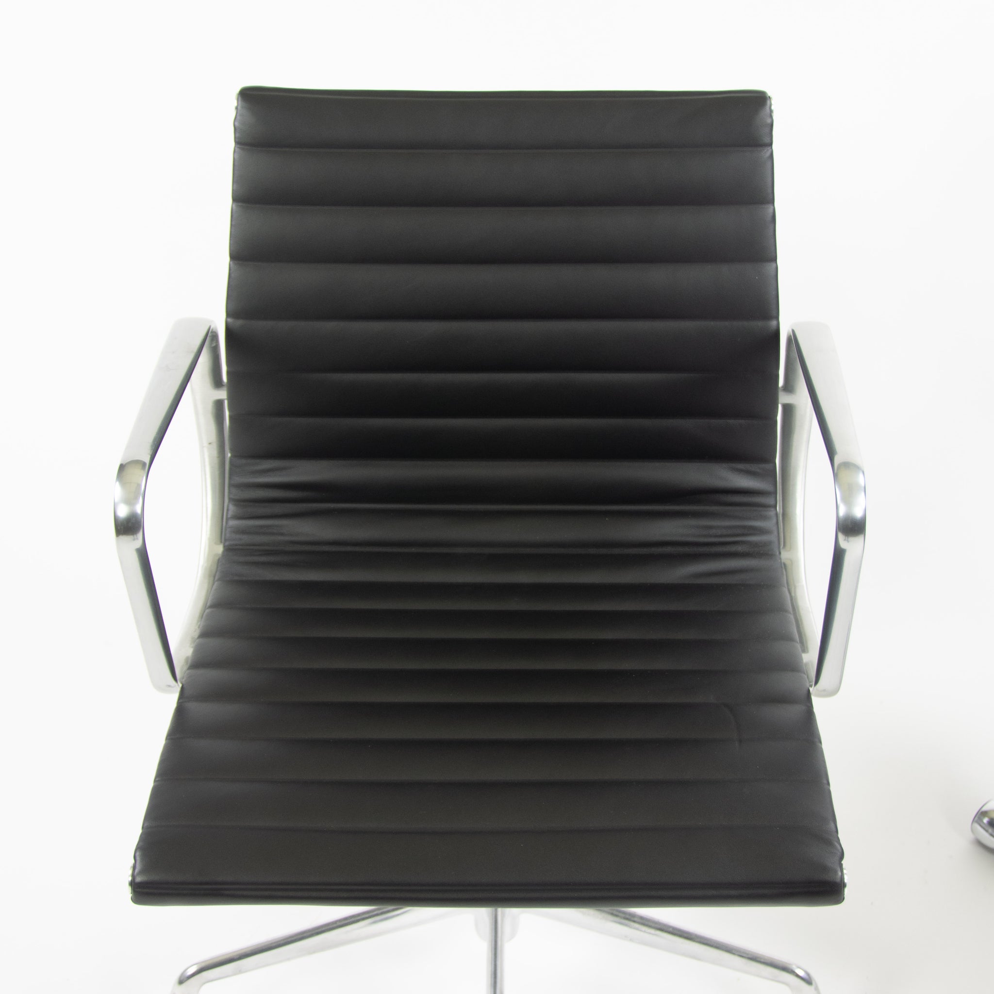 SOLD Herman Miller Eames 2010's Low Aluminum Group Management Desk Chair Black Leather