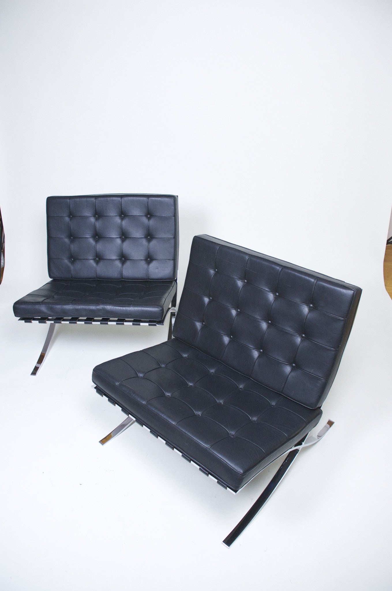 SOLD Knoll Barcelona Chair Mies Van Der Rohe Black Leather #2